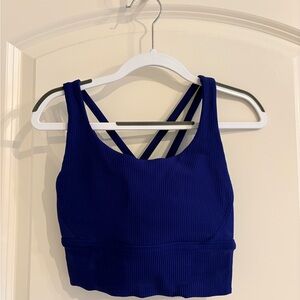 lululemon athletica Ribbed Strappy Sports Bra - Cobalt